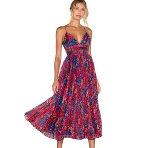 Lulu's Multicolor Floral Midi Dress